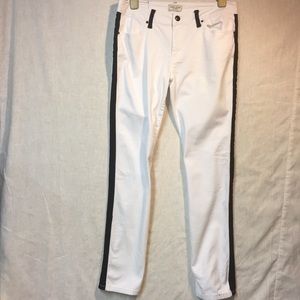 White skinny tuxedo pants